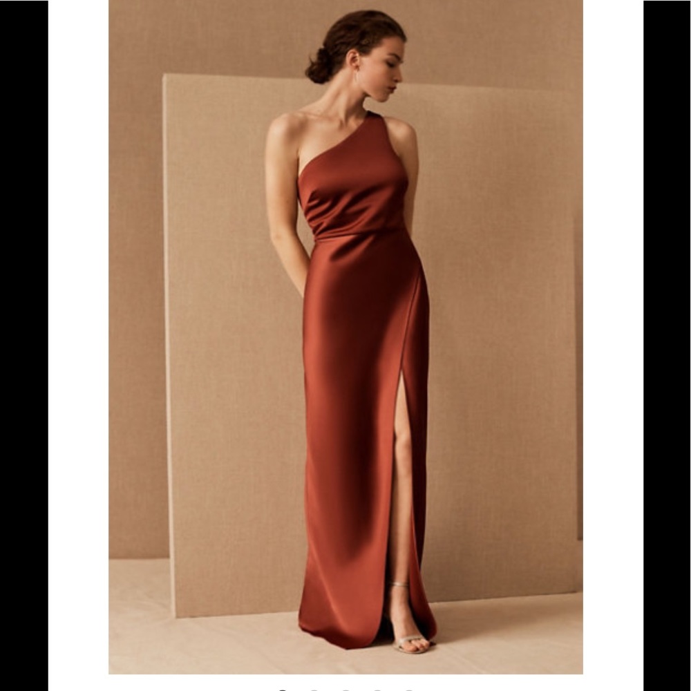 BHLDN Dylan Satin Charmeuse Maxi Dress Size 4 Cinnamon